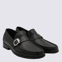 Salvatore Ferragamo Black Leather Caspian Loafers