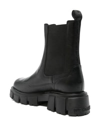 Love Moschino Black Calfskin Ankle Boots