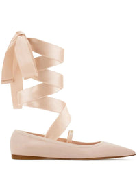 Salvatore Ferragamo Carice Ballet Flat With Ankle Ribbon Shoes