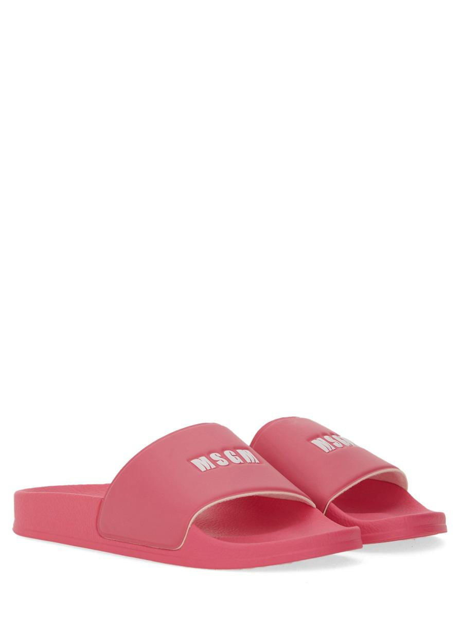 Msgm Slide Sandal With Logo