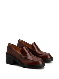 Tod'S Leather Heeled Penny Loafers Shoes