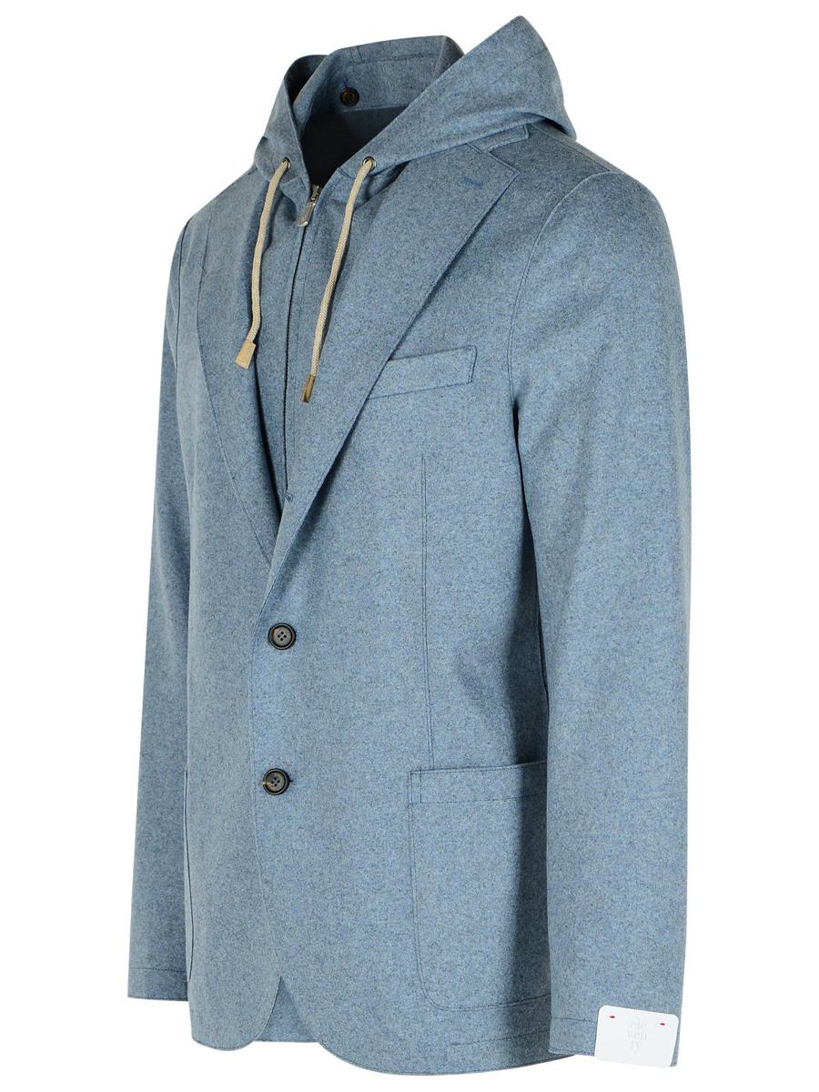 Eleventy Light Blue Wool Blend Blazer