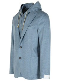 Eleventy Light Blue Wool Blend Blazer