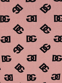 Pink Skirt With Pencil Design And All-Over Printed Dg Logo In Viscose Blend Woman