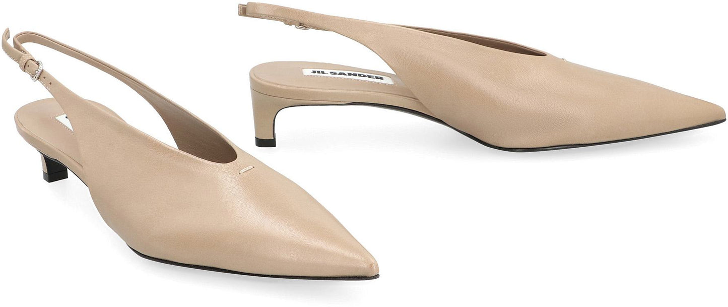 Jil Sander Leather Slingback Pumps