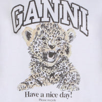 Ganni White Cotton T-Shirt