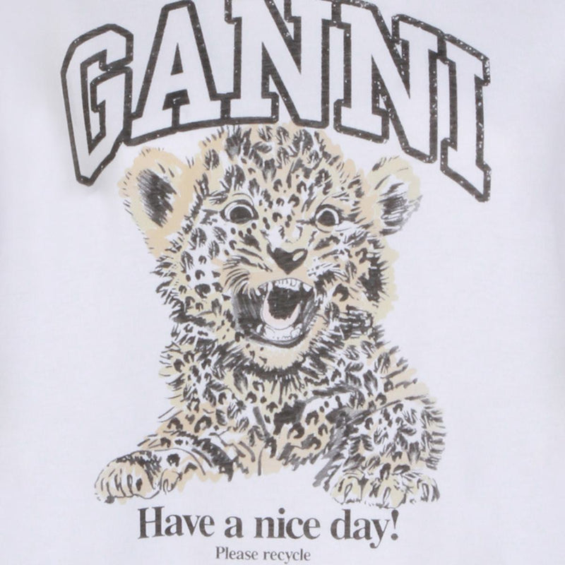 Ganni White Cotton T-Shirt