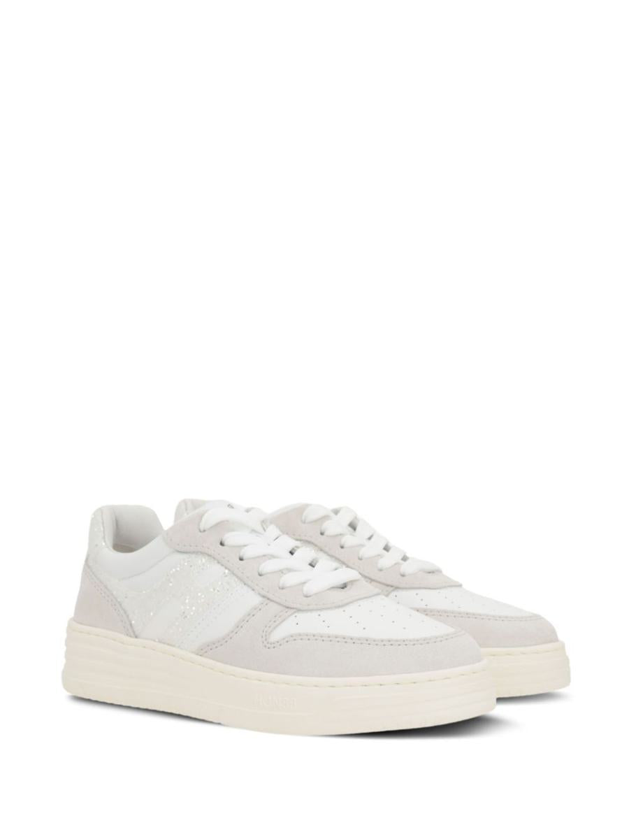 Hogan Suede And Smooth Leather H630 Sneakers With Glittered H Shoes