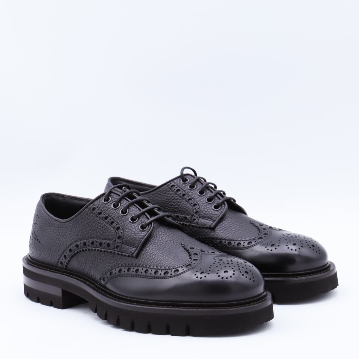 Salvatore Ferragamo Black Leather Aspen Lace Up Shoes