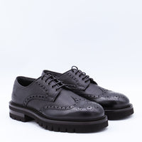 Salvatore Ferragamo Black Leather Aspen Lace Up Shoes