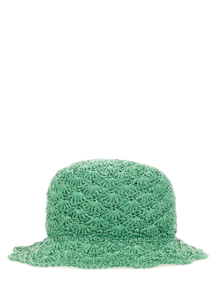 Red Valentino Raffia Bucket Hat