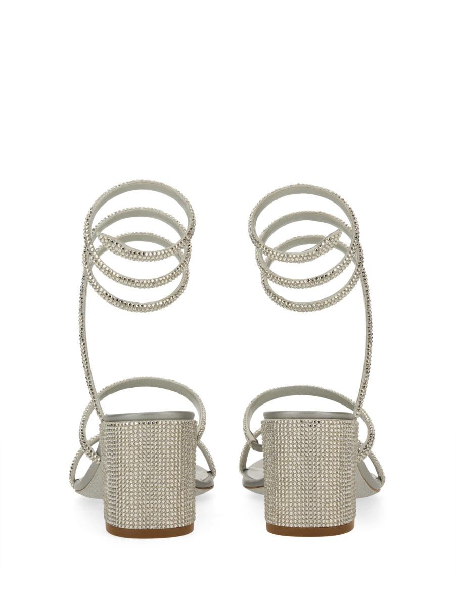 René Caovilla "Cleo" Sandal With Crystals