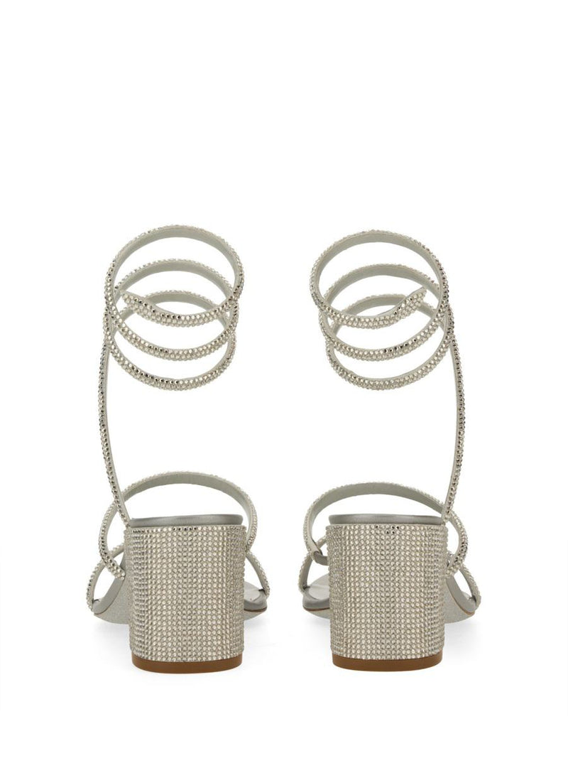 René Caovilla "Cleo" Sandal With Crystals