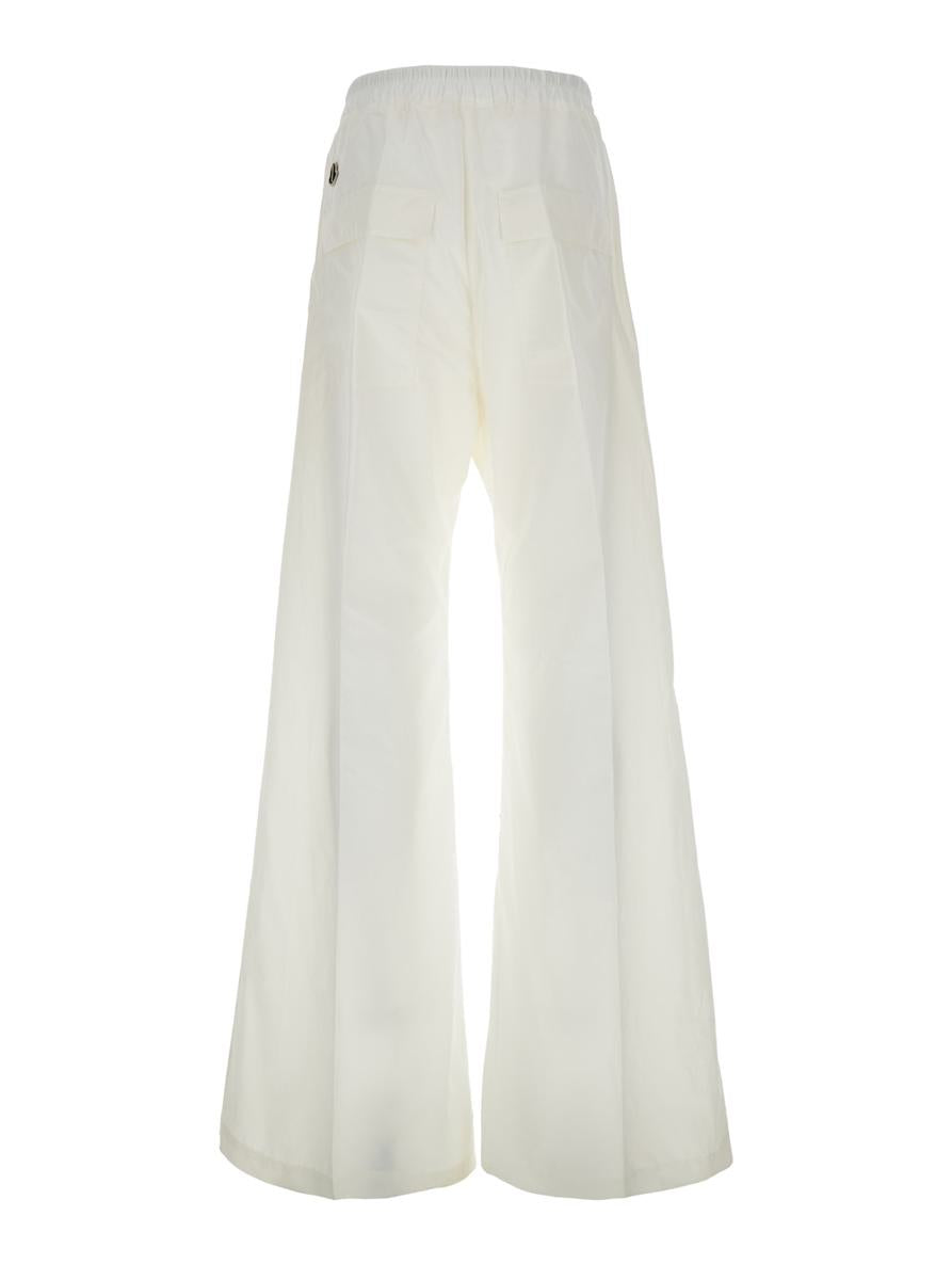 'Belas' White Pants With Drawstring Waist And Logo Patch On The Side In Tech Fabric Man