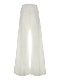 'Belas' White Pants With Drawstring Waist And Logo Patch On The Side In Tech Fabric Man