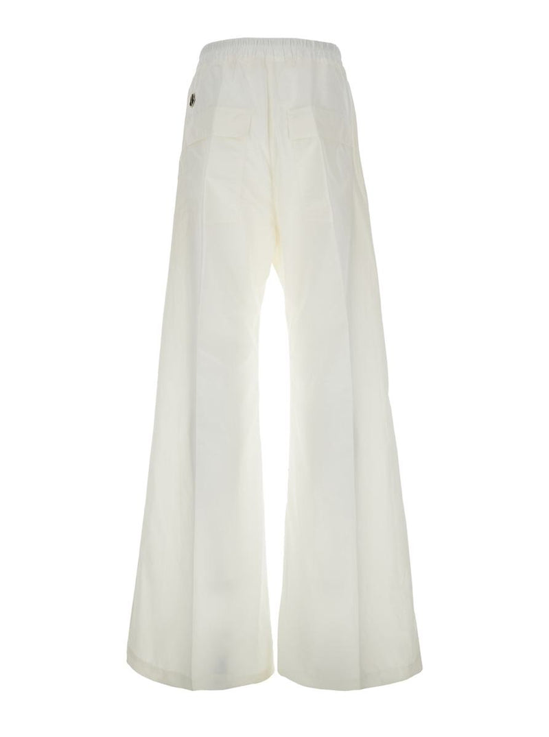'Belas' White Pants With Drawstring Waist And Logo Patch On The Side In Tech Fabric Man