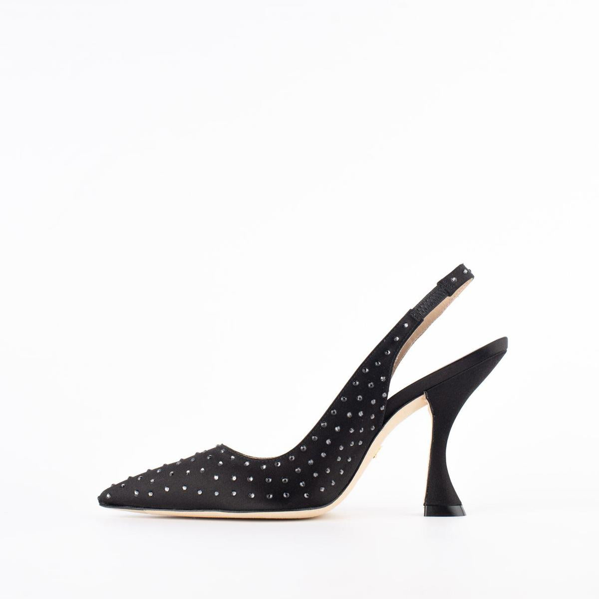 Stuart Weitzman Black Slingback With Swarovski