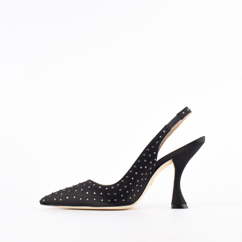 Stuart Weitzman Black Slingback With Swarovski
