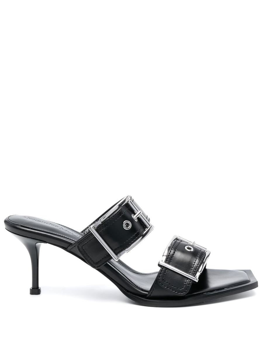Alexander McQueen Buckled Leather Mules