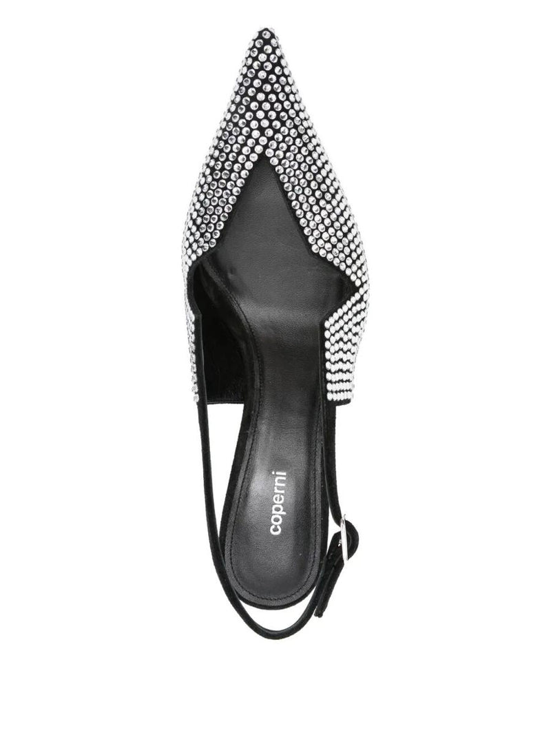 Coperni Crystal Embellished Star Cut Out Low Stiletto Shoes