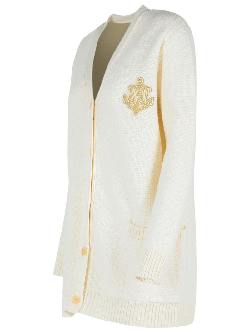 Max Mara 'Ravello' White Wool Blend Cardigan