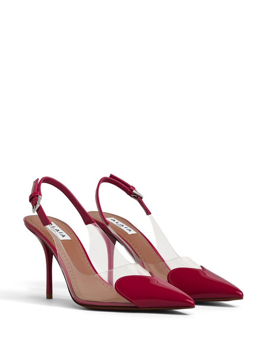 Alaïa Le Cœur Slingbacks In Patent Calfskin Shoes