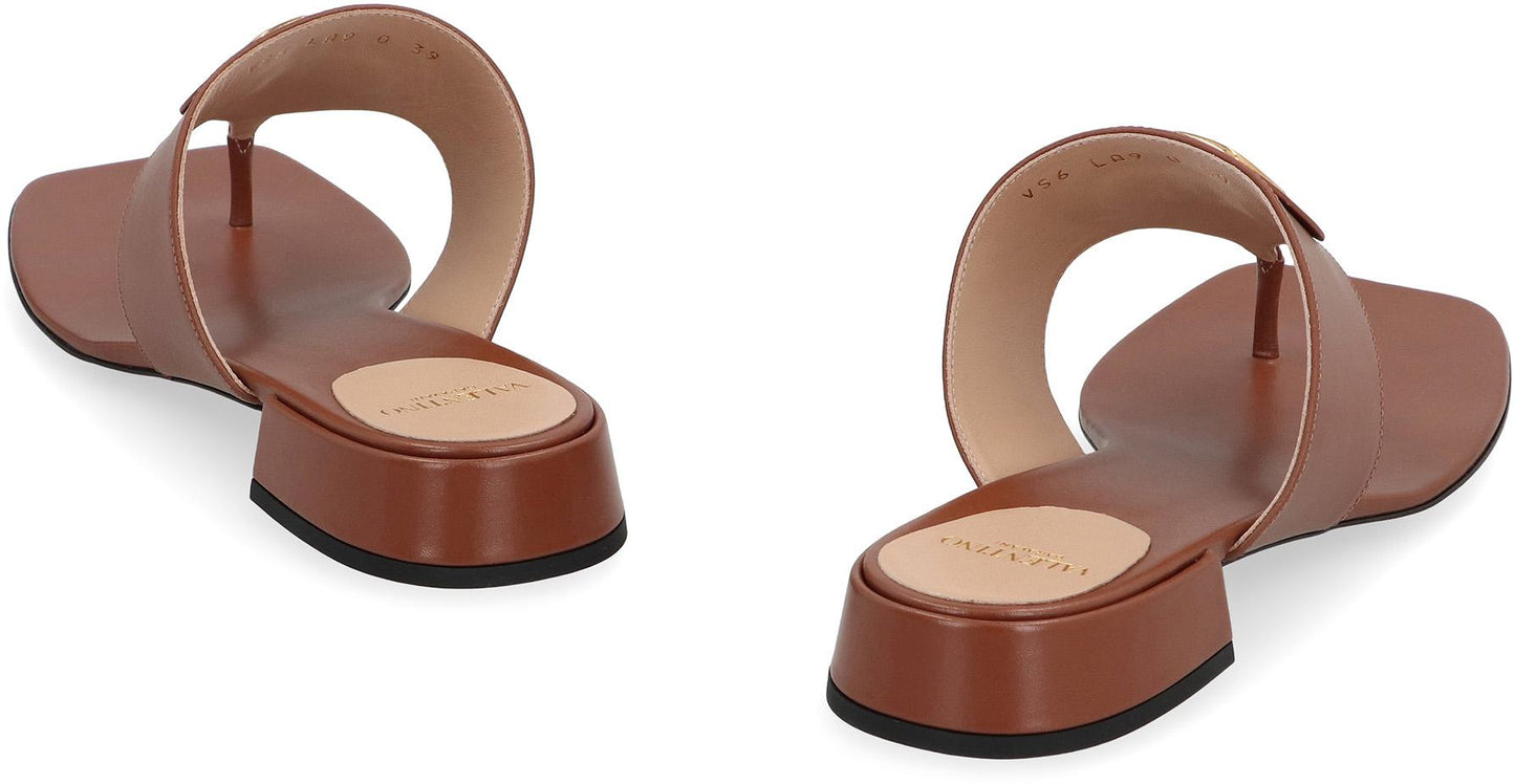 Valentino Garavani Vlogo Signature Leather Slides