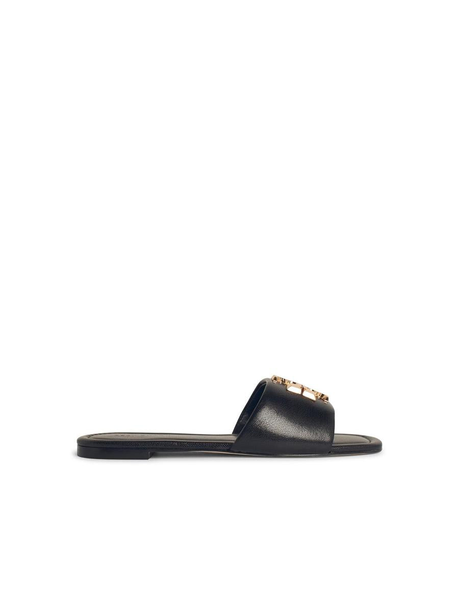 Tory Burch 'Eleanor' Black Leather Slippers