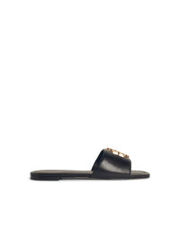 Tory Burch 'Eleanor' Black Leather Slippers