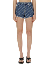 Alexander Wang Shorts With All Over Logo