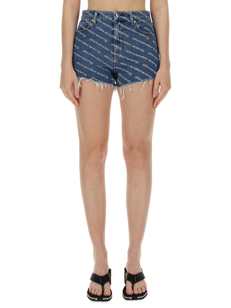Alexander Wang Shorts With All Over Logo