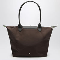 Longchamp Mocha Coloured Le Pliage Green L Bag