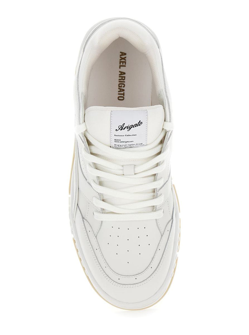'Area' White Low Top Sneakers With Laminated Logo In Leather Man
