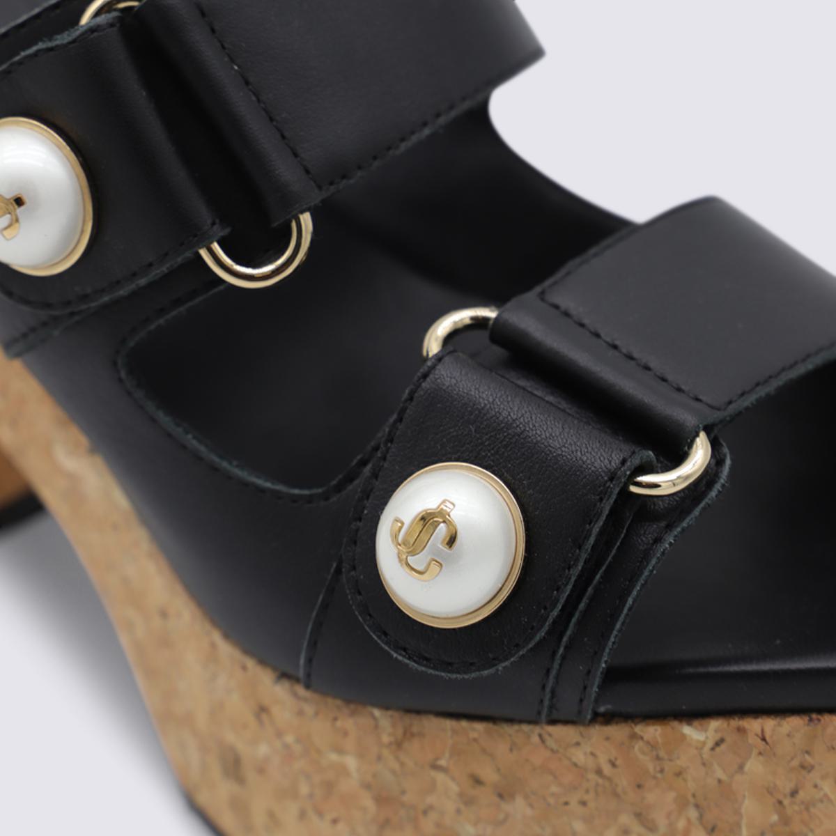 Jimmy Choo Black Leather Sandals