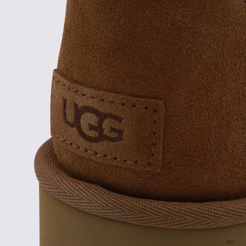 UGG Beige Classic Mini Platform Boots