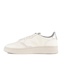 Autry Medalist Low Leather Sneakers Color Silver And White