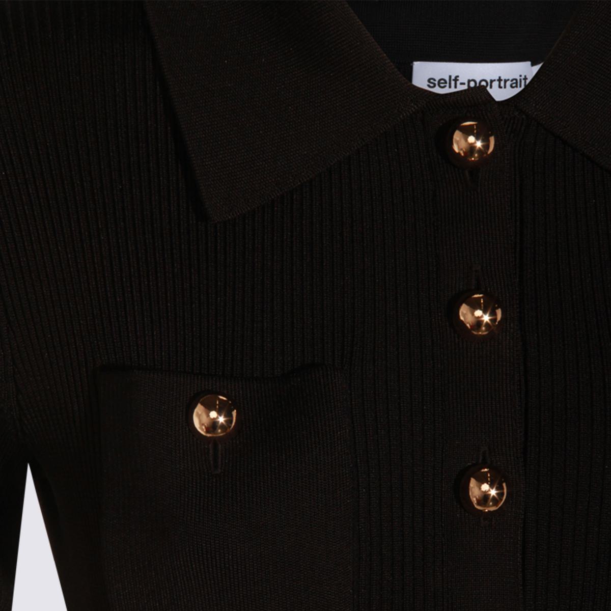 Self-Portrait Black Viscose Maxi Dress