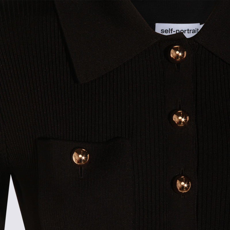 Self-Portrait Black Viscose Maxi Dress