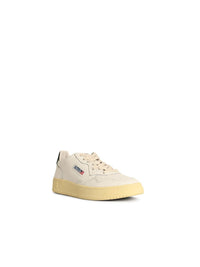 Autry 'Medalist Low' White And Green Leather Sneakers