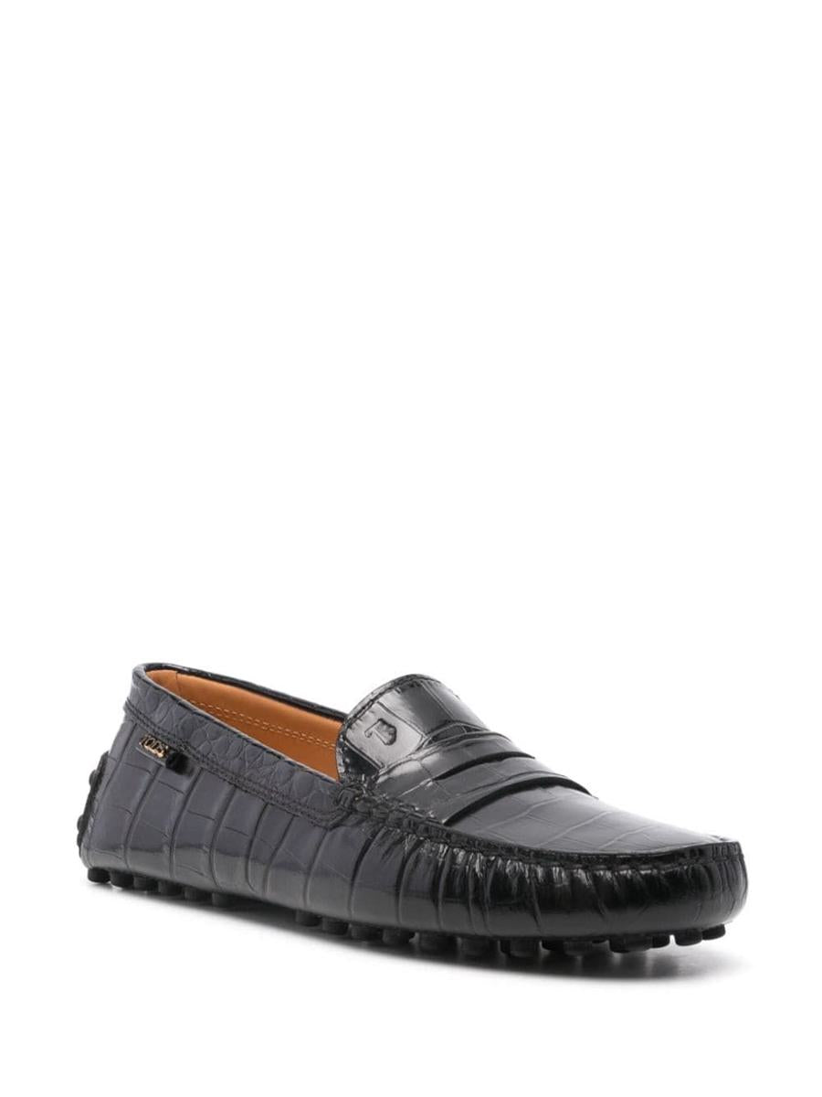 Tod'S Rubber Loafer Crocodile Print Shoes