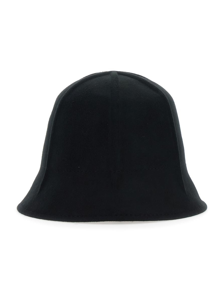 Black Bucket Hat With Logo Plaque On The Front In Cotton Woman