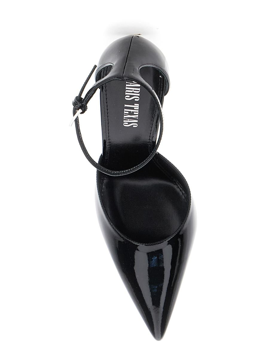 'Lidia' Bordeaux Slingback Pumps With Buckle Strap Closure And High Stiletto Heel In Patent Leather Woman