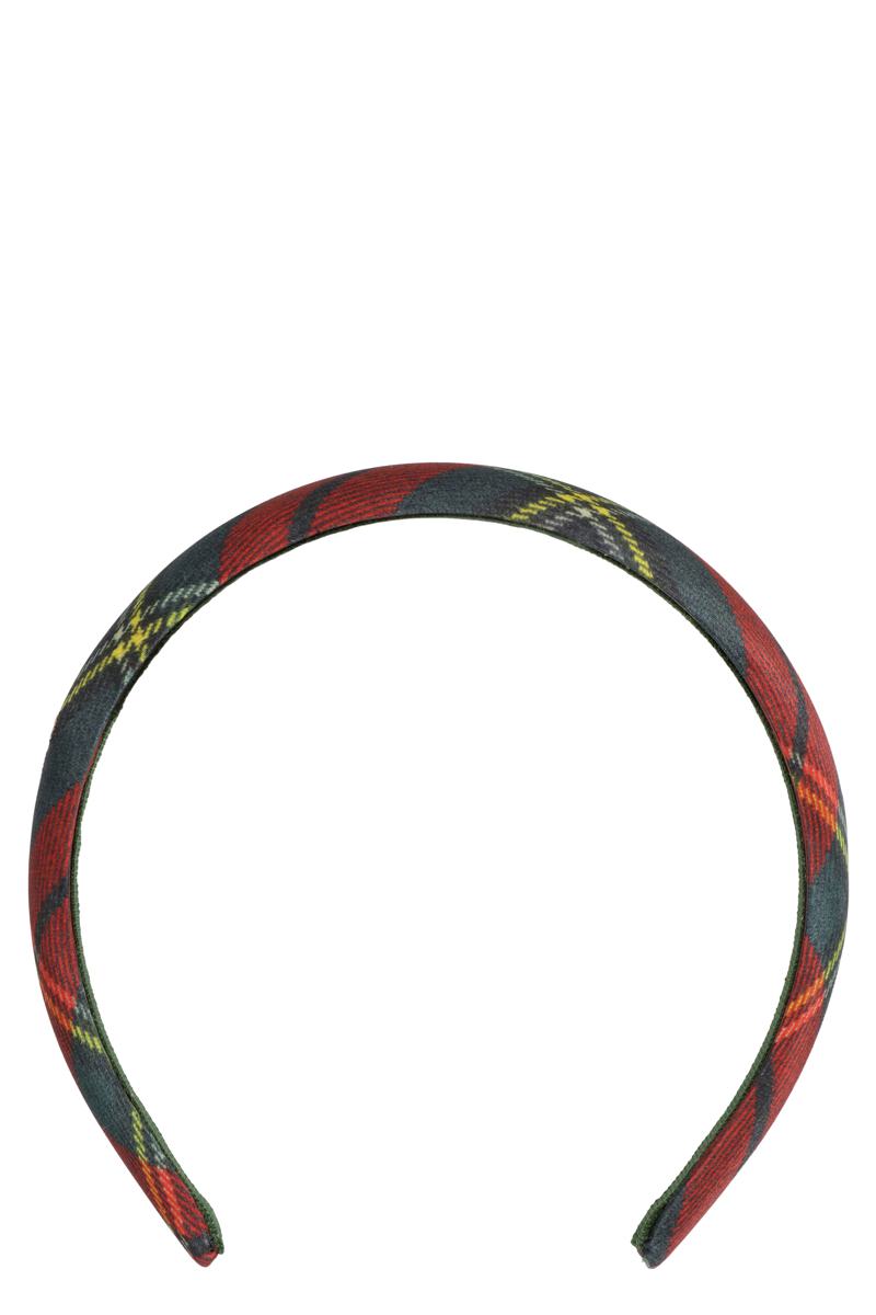 Vivienne Westwood Scarlet Headband In Tartan Silk