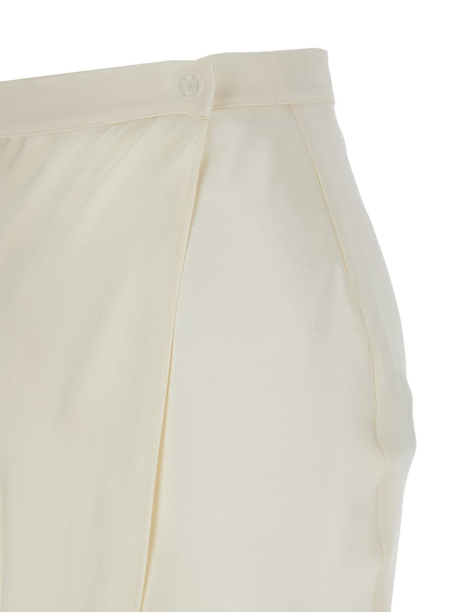 'Ambra' White Skirt With Wrap Design In Silk Blend Woman