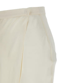 'Ambra' White Skirt With Wrap Design In Silk Blend Woman