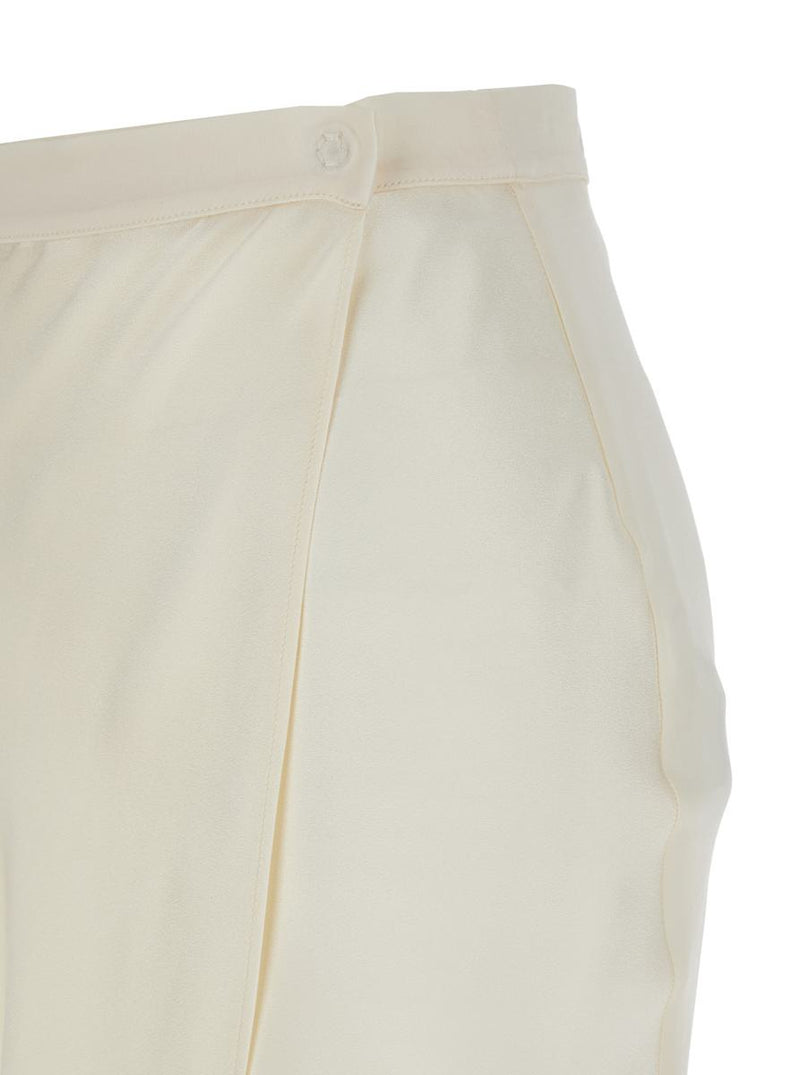 'Ambra' White Skirt With Wrap Design In Silk Blend Woman