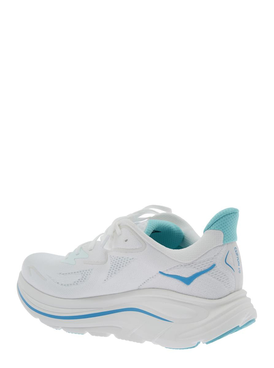 'Clifton 10' White Low Top Sneakers With Logo Lettering On The Side And Logo Patch On The Tongue In Tech Fabric Unisex