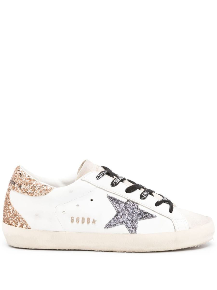 Golden Goose 'Super-Star' Sneakers With Star And Glitter Heel
