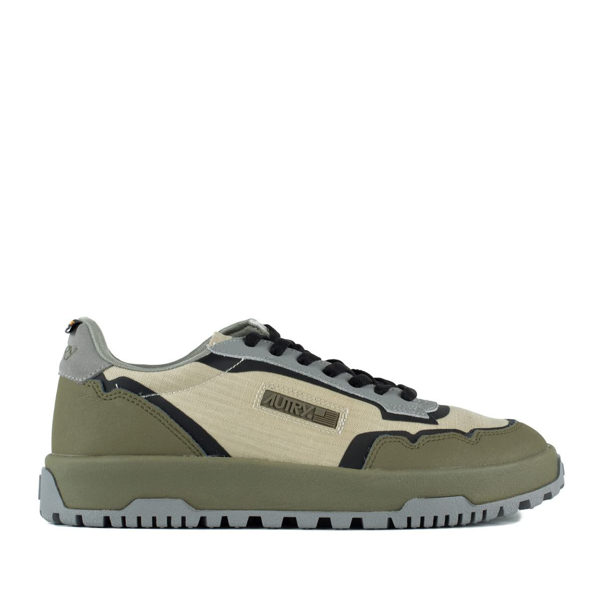 Autry Wildpace Low Nylon Ripstop And Leather Castle Wall And Titanium Sneakers