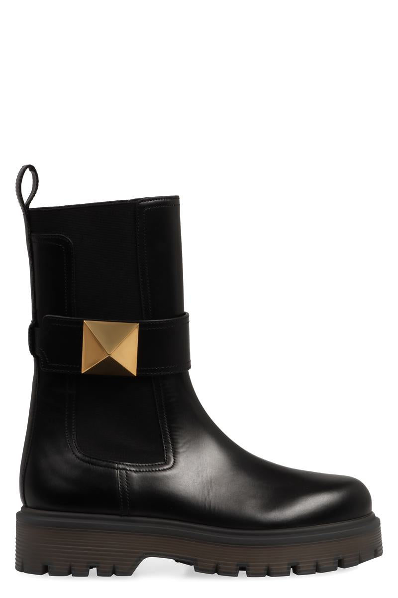 Valentino Garavani One Stud Leather Chelsea Boots
